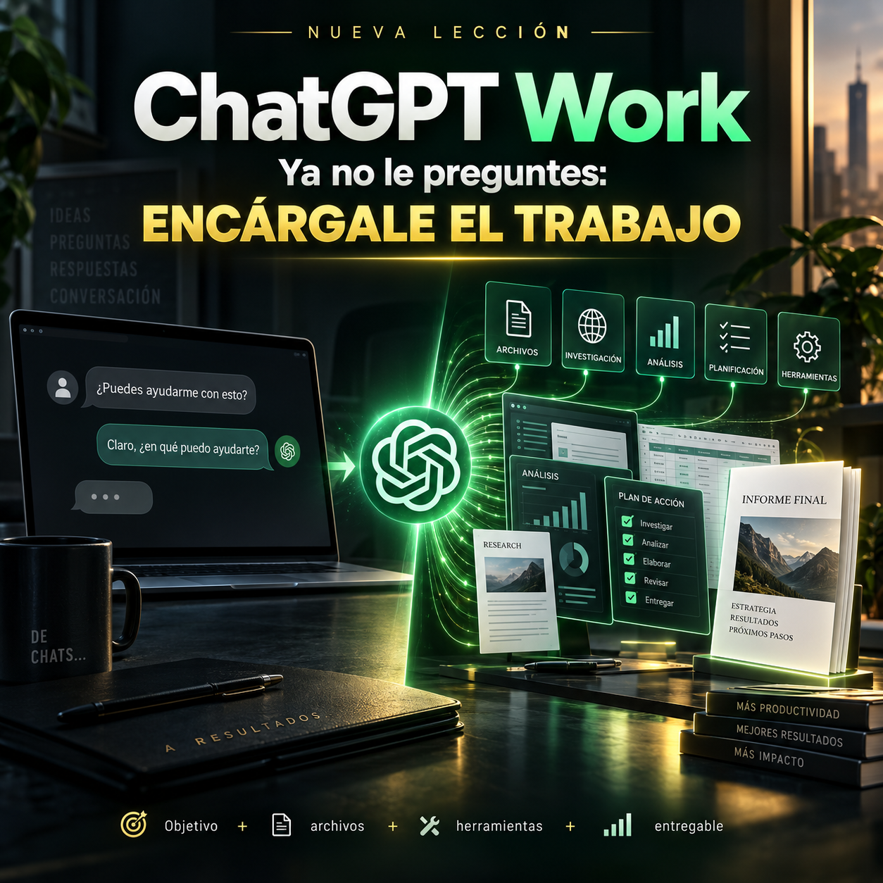 ChatGPT Work · Ya no le preguntes: encárgale el trabajo