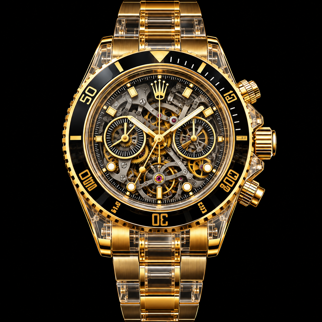 Reloj con transparent view