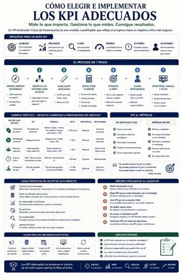 Infografía sobre Cómo Elegir e Implementar los KPI Adecuados