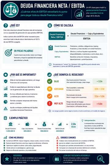 Infografía sobre Deuda Financiera Neta sobre EBITDA