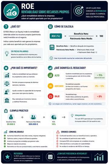 Infografía sobre ROE · Rentabilidad sobre Recursos Propios