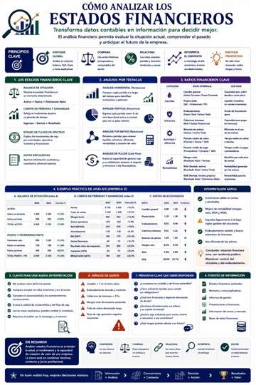 Infografía sobre Cómo Analizar los Estados Financieros