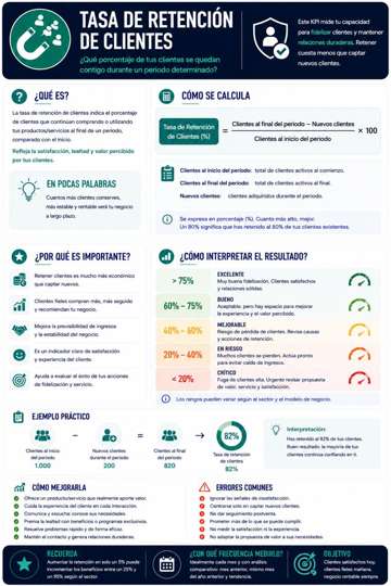Infografía sobre Tasa de Retención de Clientes